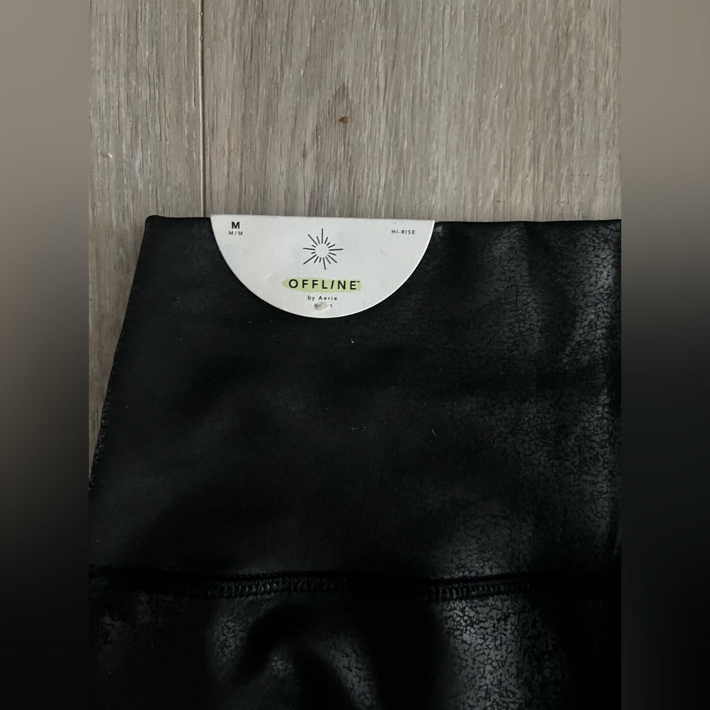 NWT OFFLINE By Aerie Real Me High Waisted Crossover Legging Black Metallic - M - Picture 8 of 9